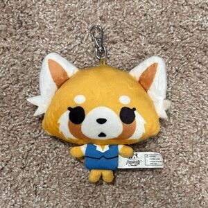 Sanrio Aggretsuko Yellow and White Plush Keychain